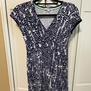 Boden  casual dress - navy leaf pattern - EUC - size 4